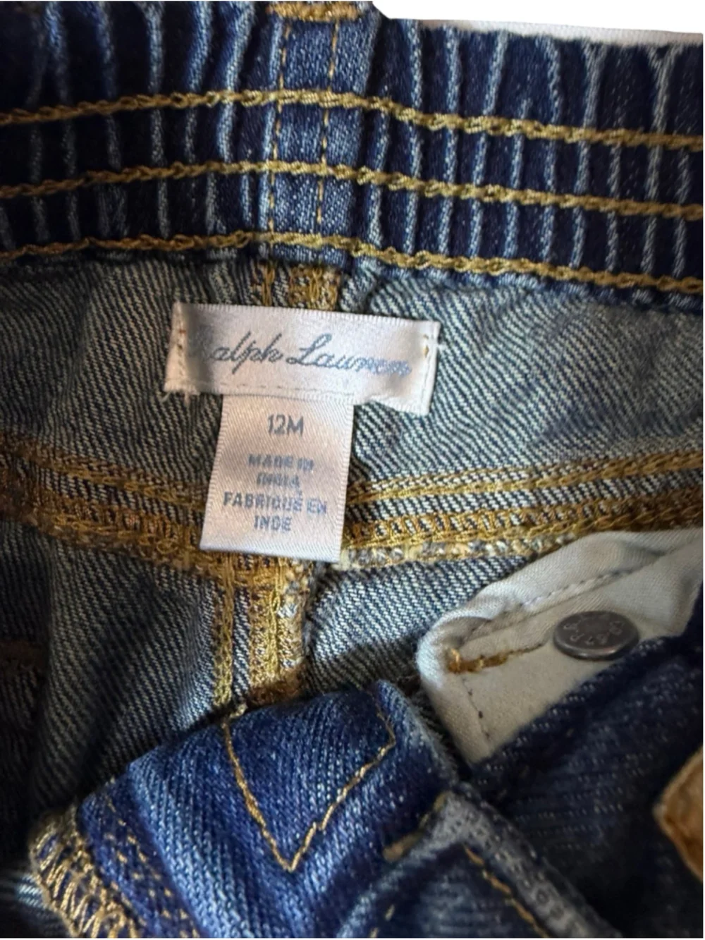 Vintage Polo Ralph Lauren Baby Jeans 12M Y2K Denim Straight Leg Prep